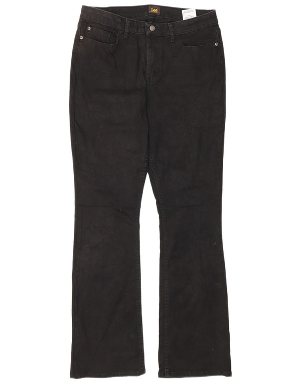 LEE Damen Bootcut Jeans US 10 Large W32 L32 Schwarze Baumwolle