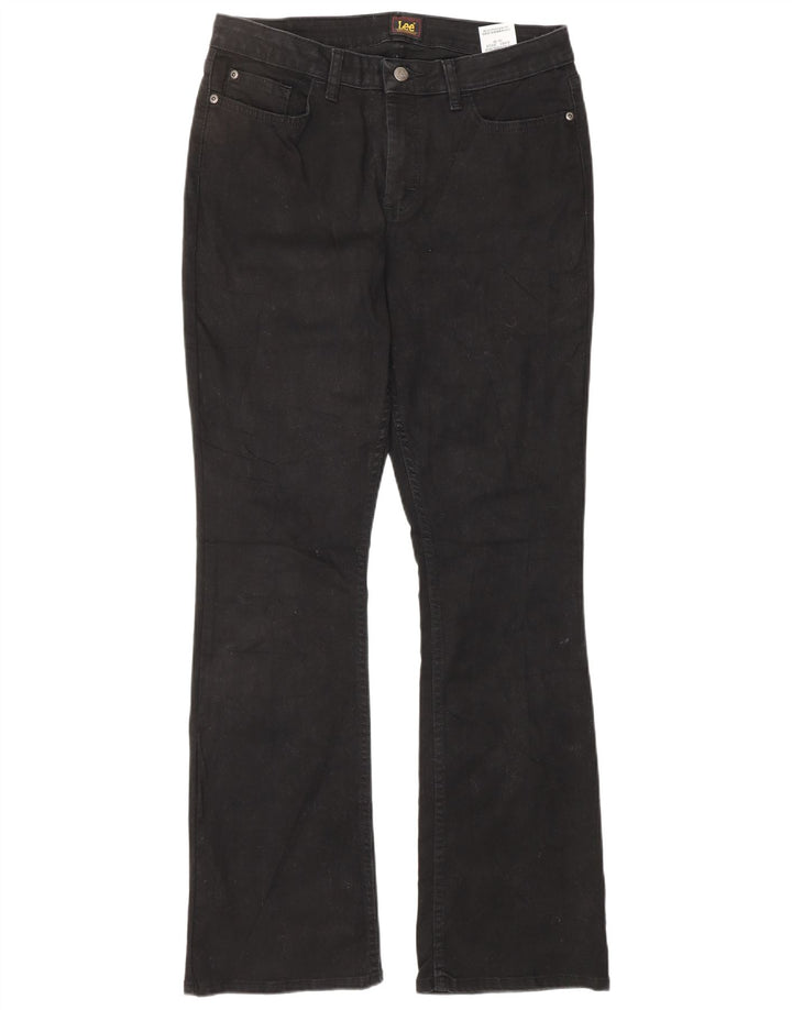LEE Damen Bootcut Jeans US 10 Large W32 L32 Schwarze Baumwolle