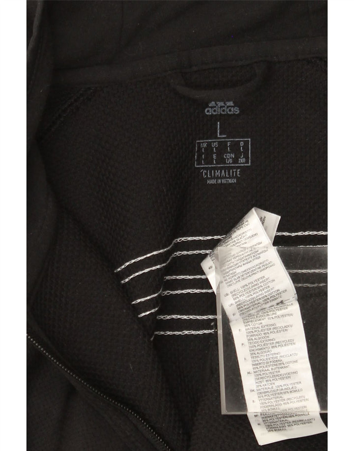 Adidas Herren Climalite Zip Hoodie Pullover Großes schwarzes Polyester