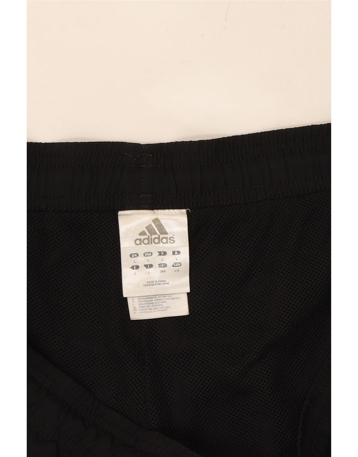 ADIDAS Mens Graphic Sport Shorts Large Black Polyester Vintage Adidas and Second-Hand Adidas from Messina Hembry 