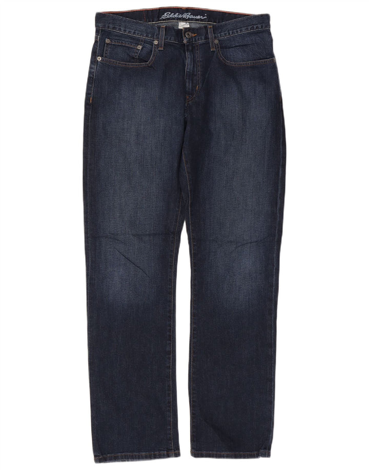 Eddie Bauer Herren Straight Jeans W34 L32 Blaue Baumwolle