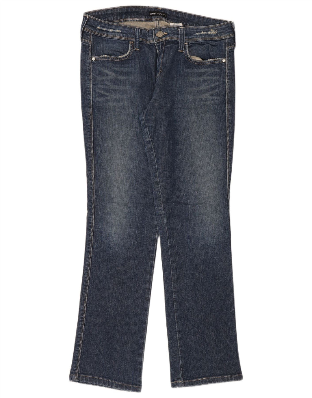 Levi's Damen Distressed Straight Jeans US 10 Large W32 L32 Blaue Baumwolle