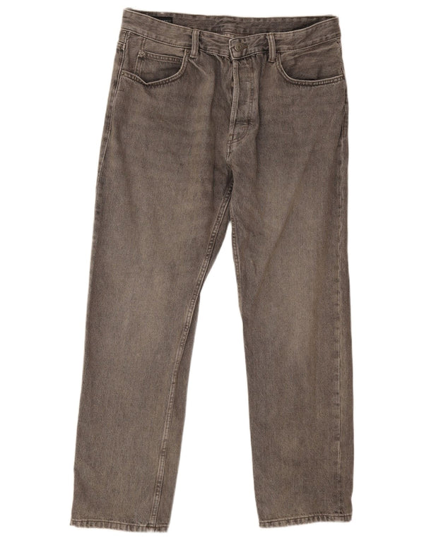 Zara Herren Straight Jeans EU 46 XL W36 L30 Graue Baumwolle