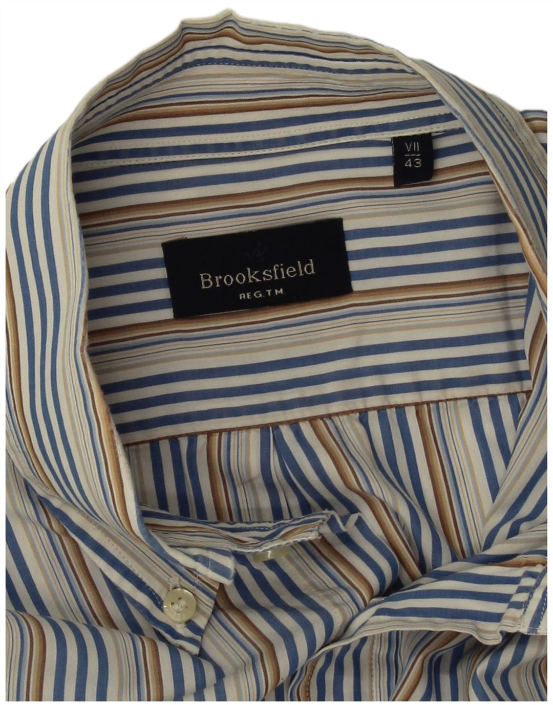 Brooksfield Herrenhemd Größe 43 XL Mehrfarbiger Nadelstreifen