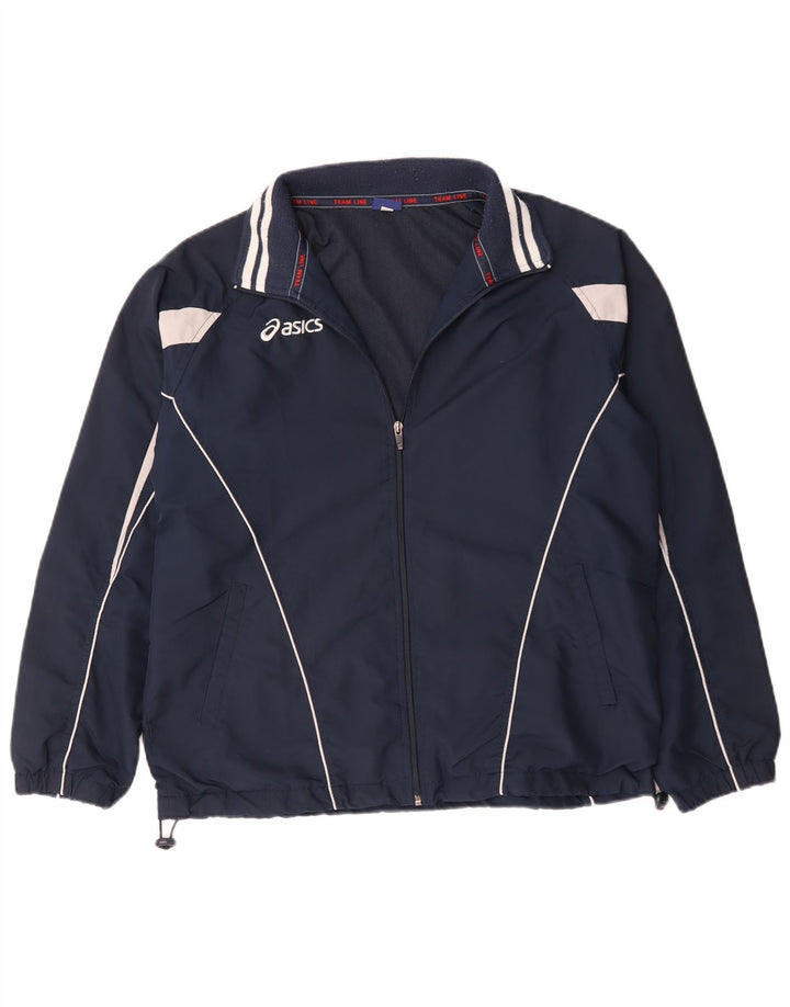 Asics Herren-Trainingsanzug-Oberteil, große Jacke aus marineblauem Polyester