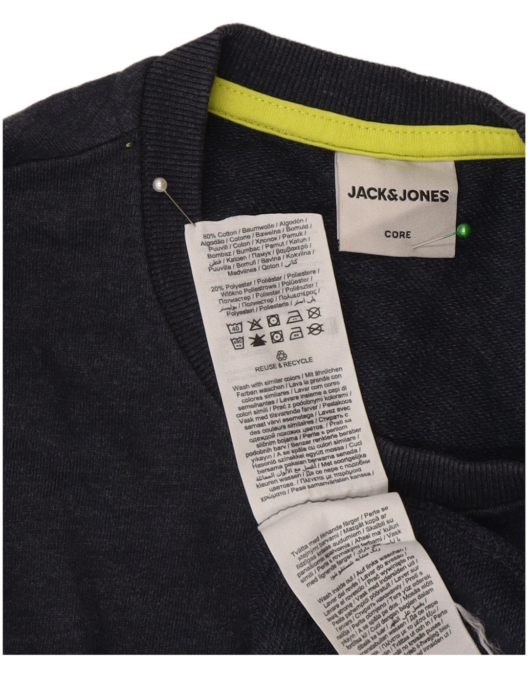 Jack & Jones Herren-Sweatshirt mit Grafik, Größe S, marineblau, Baumwolle