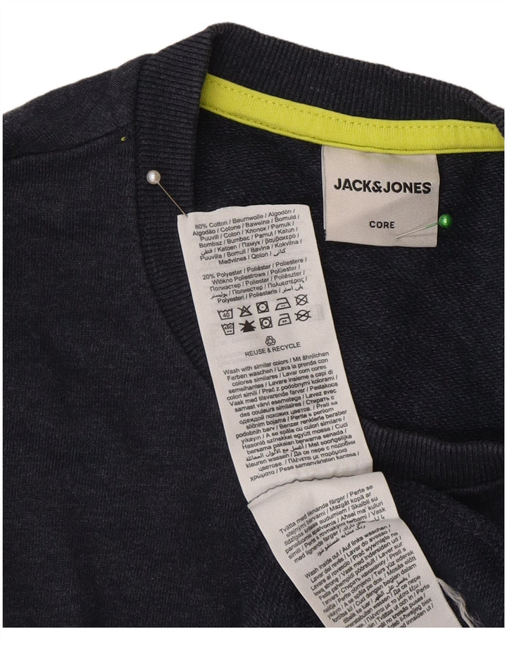 Jack & Jones Herren-Sweatshirt mit Grafik, Größe S, marineblau, Baumwolle