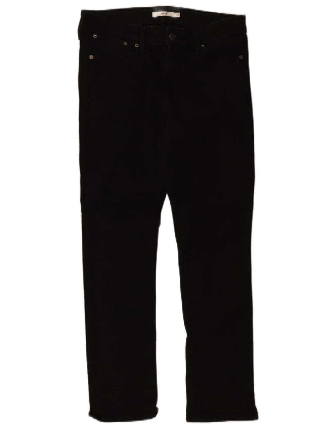 Levi's Damen 712 Slim Jeans W28 L28 Schwarze Baumwolle