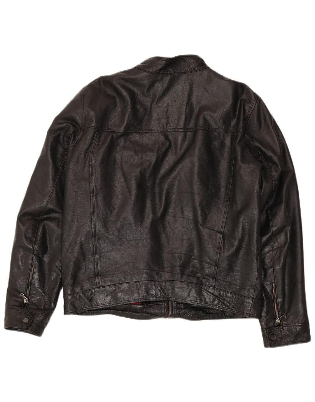 Vintage Herren Lederjacke IT 54 XL Schwarz