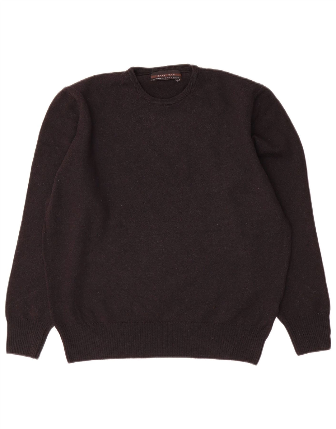 Zara Herren-Pullover mit Rundhalsausschnitt, XL, Schwarz