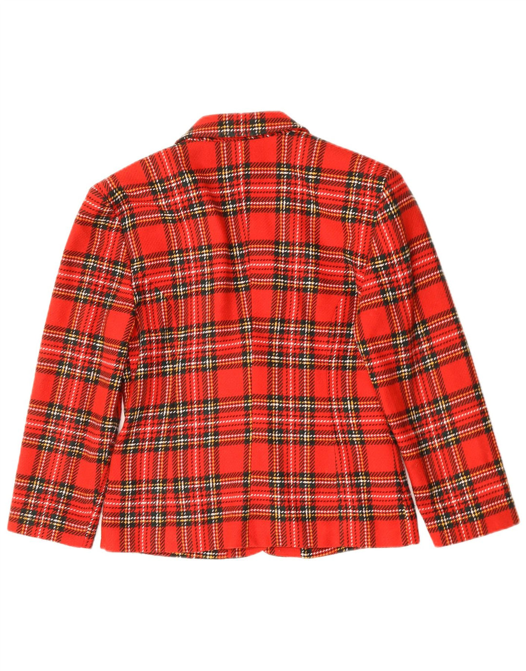 Vintage Damen 3-Knopf-Blazerjacke UK 14 Mittelrot kariert