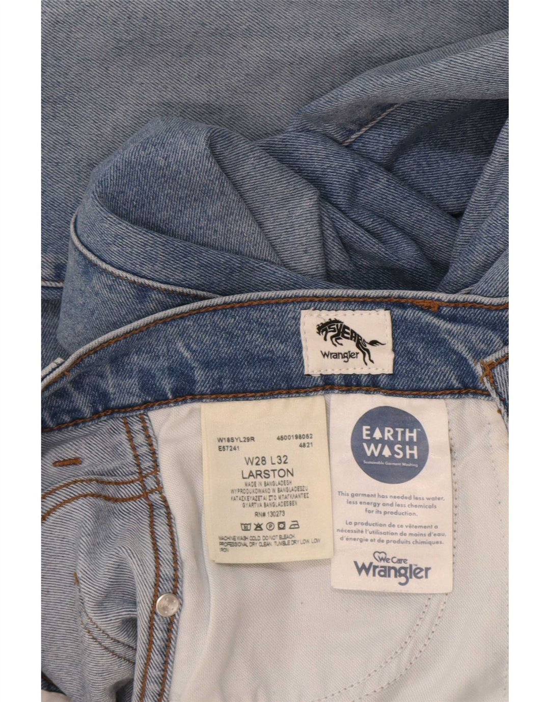 Wrangler Herren Larston Slim Jeans W28 L32 Blaue Baumwolle