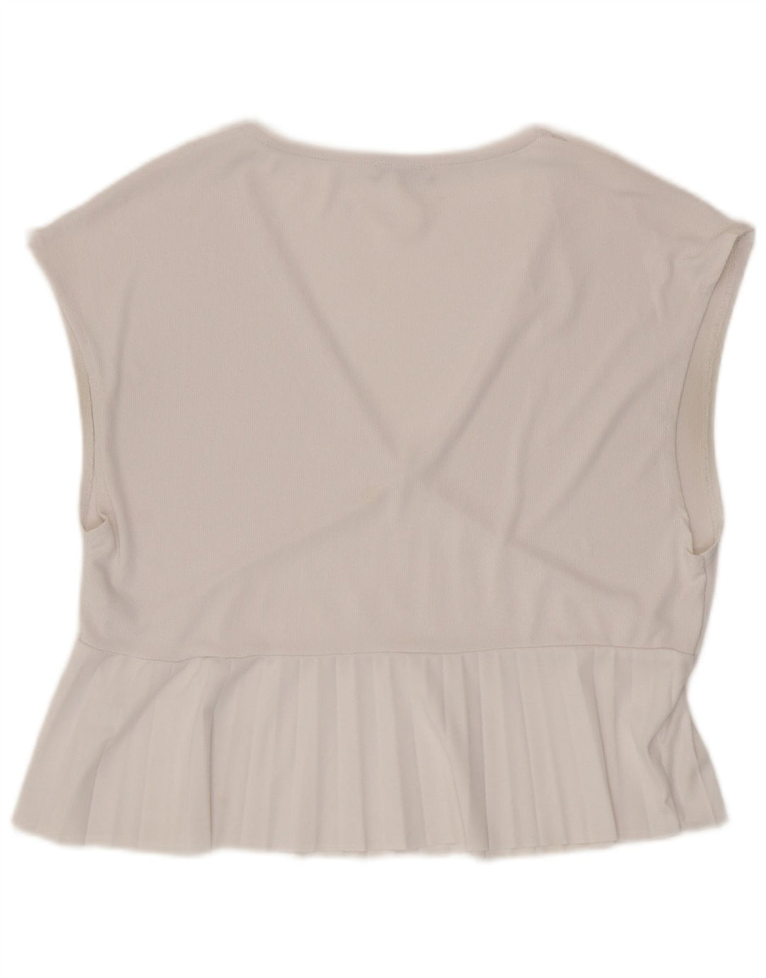 Zara Damen Blusenoberteil UK 16 Large Weiß Polyester