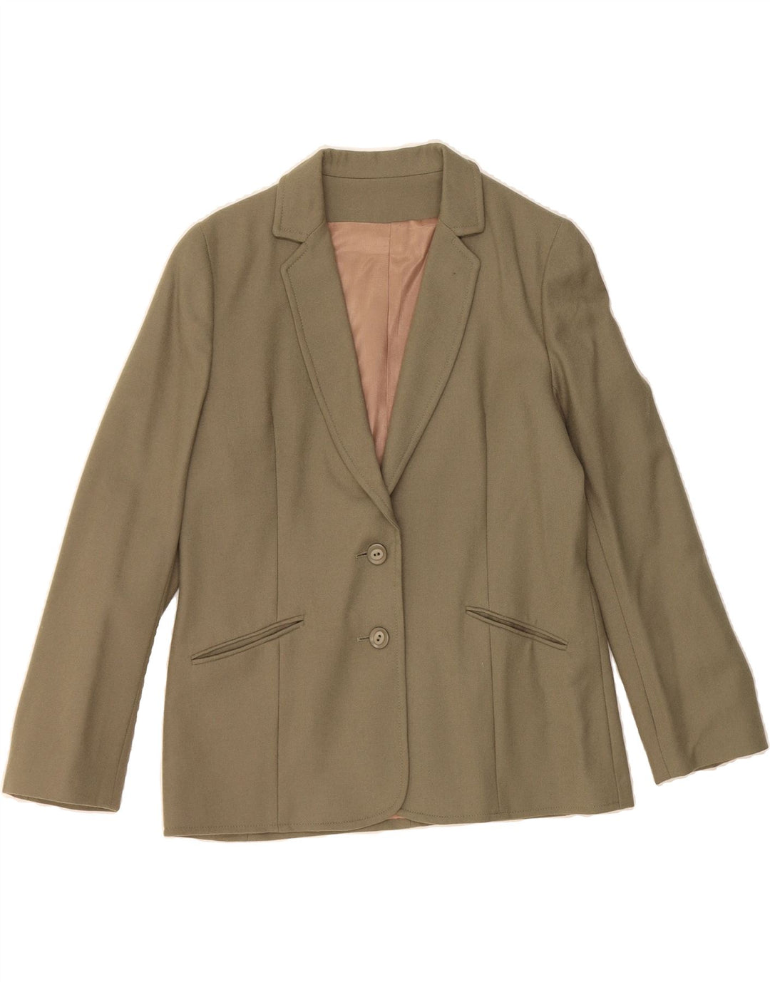 MAX PIERRE Womens 2 Button Blazer Jacket UK 14 Large Khaki New Wool Vintage Max Pierre and Second-Hand Max Pierre from Messina Hembry 