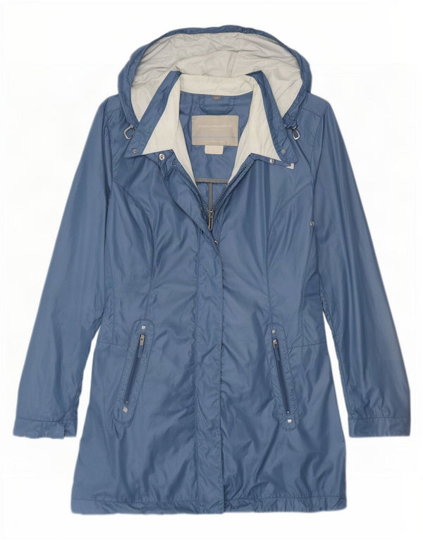PEUTEREY Damen Regenmantel mit Kapuze IT 46 Large Blau