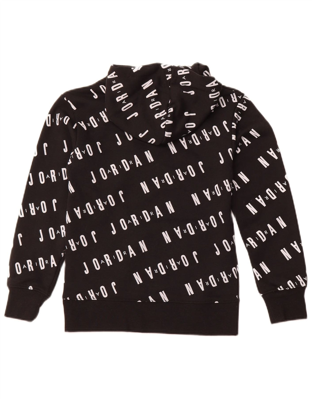 JORDAN Jungen-Pullover mit grafischem Kapuzenpullover, 8–9 Jahre, Größe S, schwarze Baumwolle
