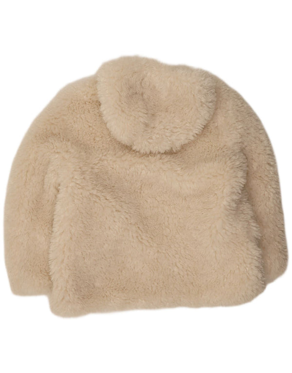 Zara Damen Teddybär übergroße Kunstpelzjacke UK 18 XL gebrochenes Weiß