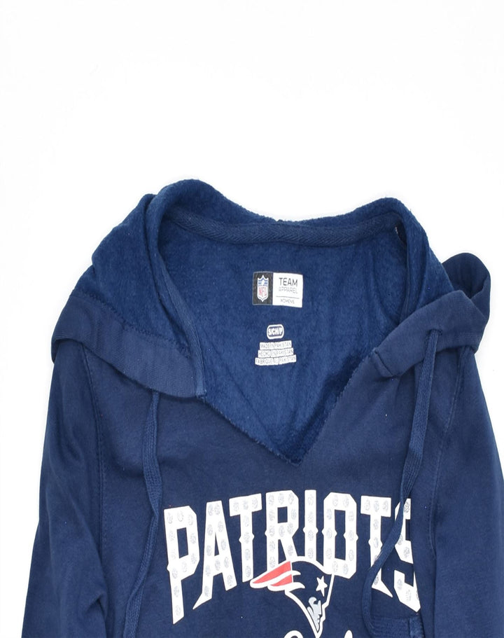 NFL Womens Graphic Hoodie Jumper UK 10 Small Blue Cotton | Vintage | Thrift | Second-Hand | Used Clothing | Messina Hembry 