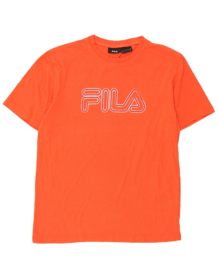 Fila Herren Grafik T-Shirt Top Small Orange