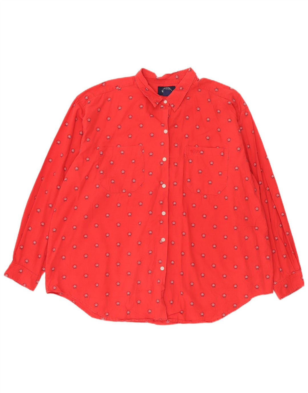 Dockers Damen-Oversize-Hemd, UK 20 2XL, rote geometrische Baumwolle