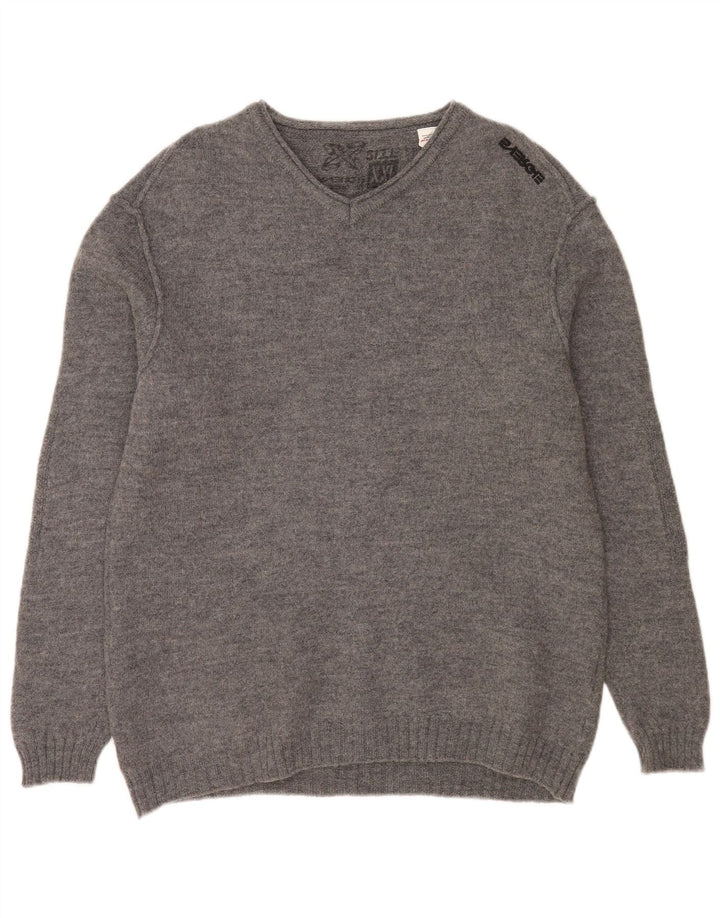 Sixty Herren-Pullover mit V-Ausschnitt, 2XL, graue Wolle