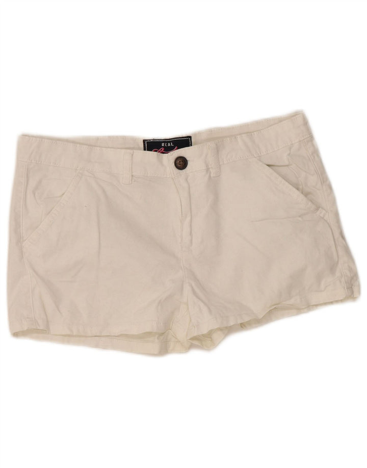 Superdry Damen Chinoshorts Medium W34 Weiße Baumwolle