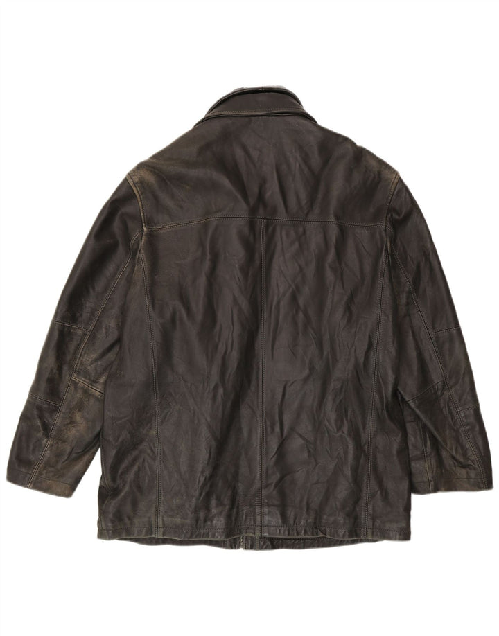 Commander Herren Lederjacke IT 52 XL Schwarzes Leder