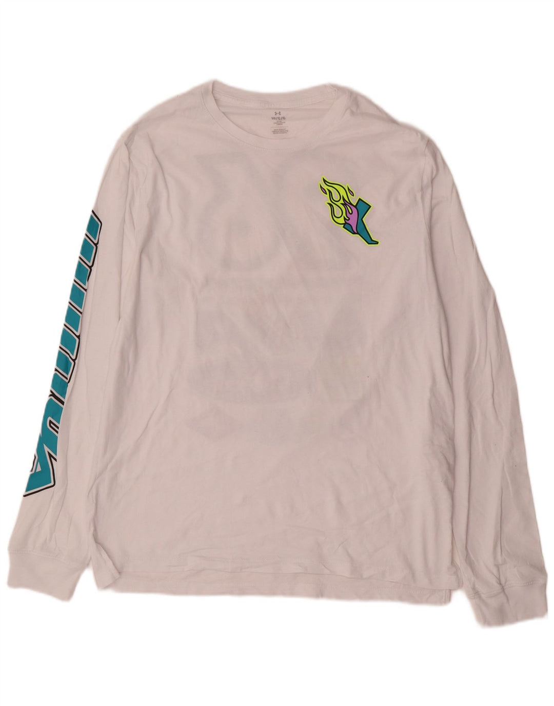 Under Armour Herren Graphic Top Langarm Large Weiß Baumwolle