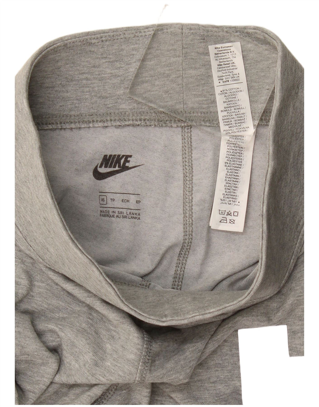 Nike Womens Graphic Leggings UK 4 XS Graue Baumwolle