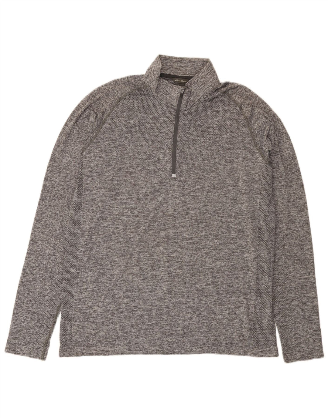 EDDIE BAUER Herren-Pullover-Trainingsanzugoberteil mit Reißverschluss, XL, grau meliert