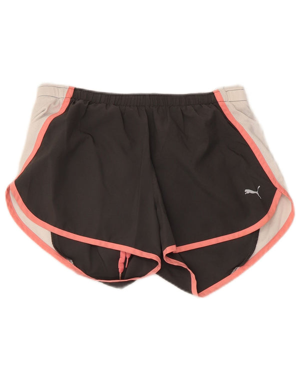 PUMA Damen Sportshorts UK 10 Small Schwarz Colourblock Polyester