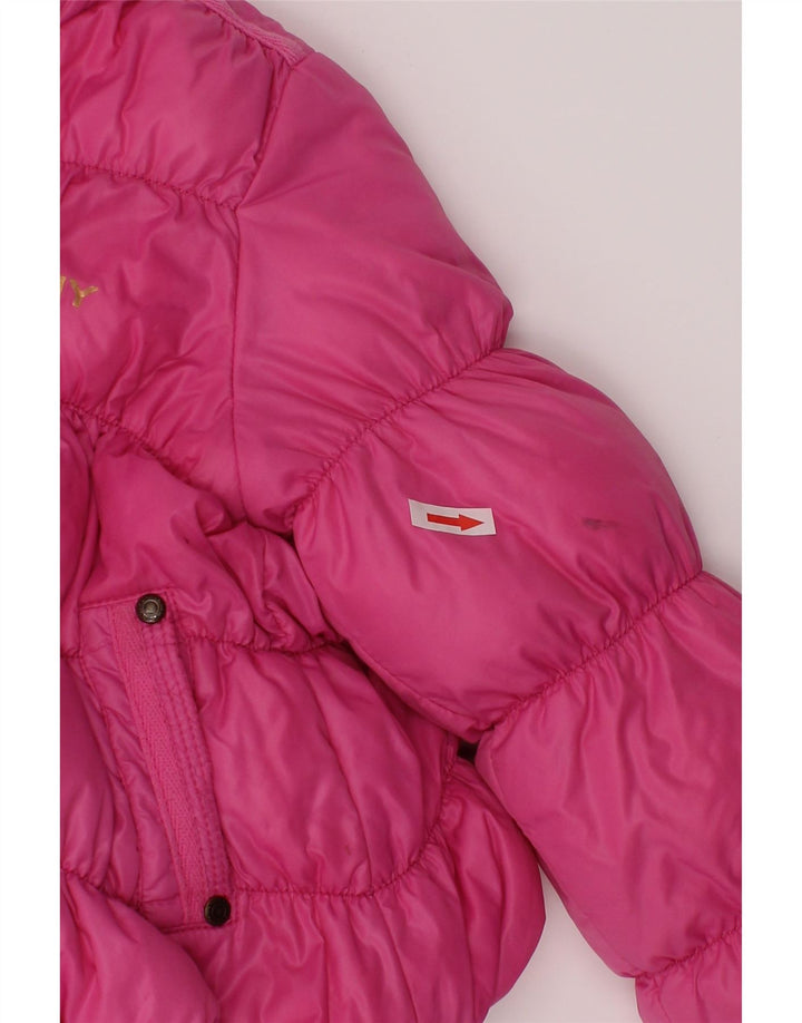 Dkny Girls Hooded Reversible Wattierte Jacke 4–5 Jahre Rosa Polyester