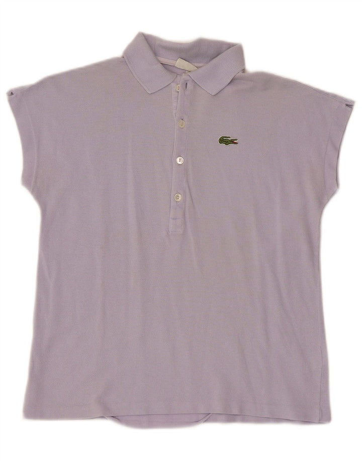 LACOSTE Damen-Poloshirt, Größe 38, mittelviolette Baumwolle