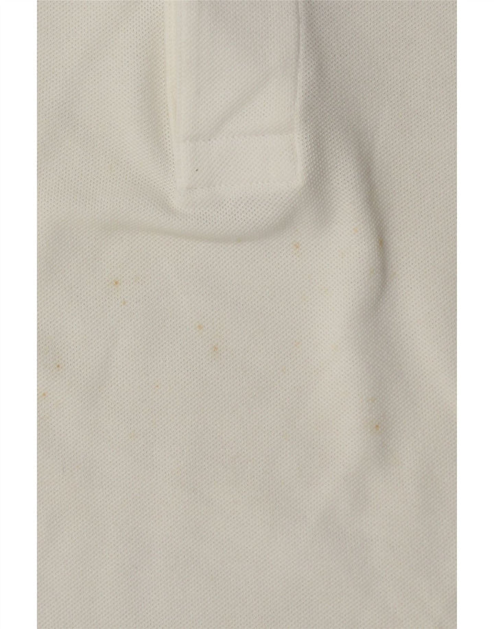 Lacoste Herren-Rugby-Poloshirt, Größe 3, klein, weiße Baumwolle
