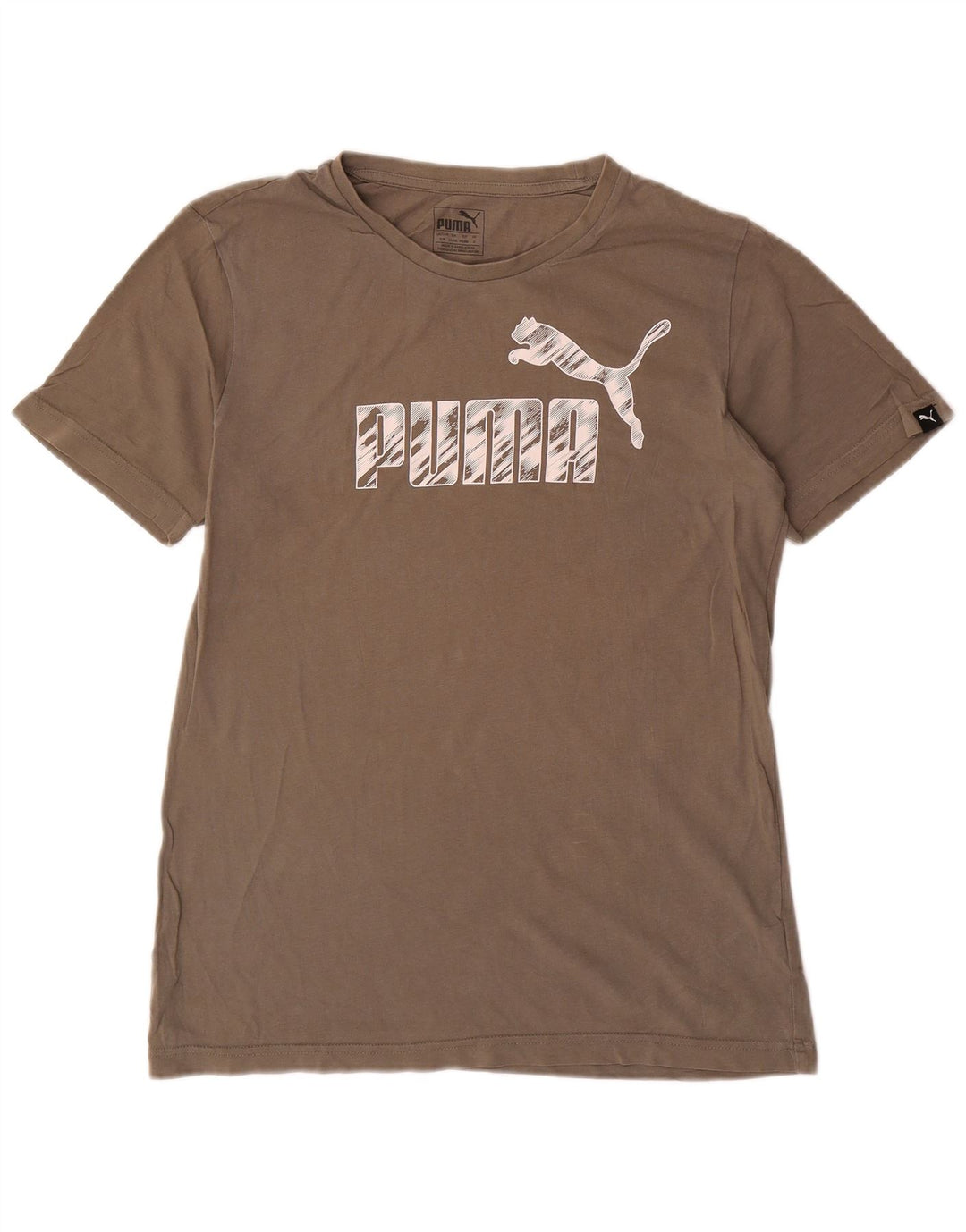 Puma Herren Grafik T-Shirt Top Small Grau Baumwolle