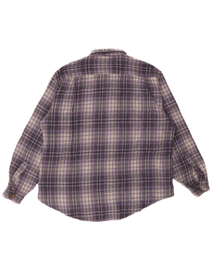 Wampum Herren Flanellhemd XL Lila kariert