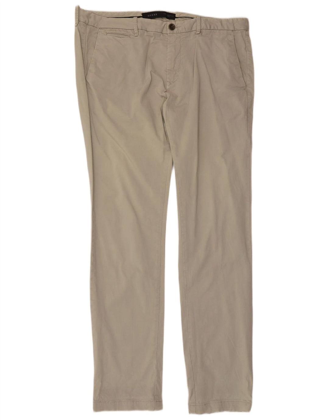 GUESS Herren Slim Chinohose W36 L33 Beige Baumwolle