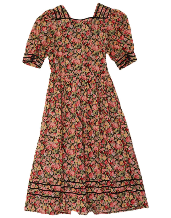 Meico Landhaus Look Damen Maxikleid UK 12 Medium Mehrfarbig Blumen