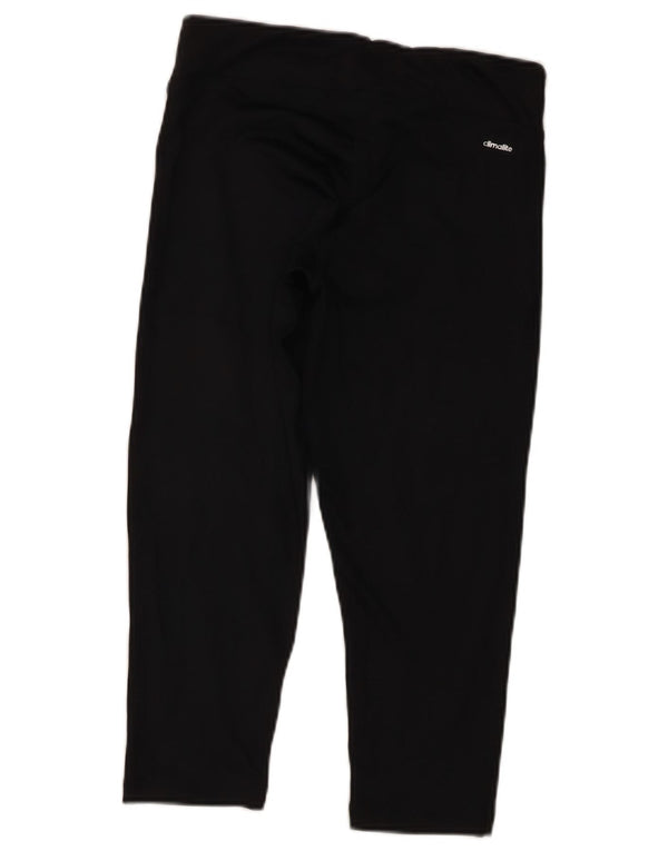 Adidas Damen Climalite Capri Leggings UK 10 Small Schwarz Polyester