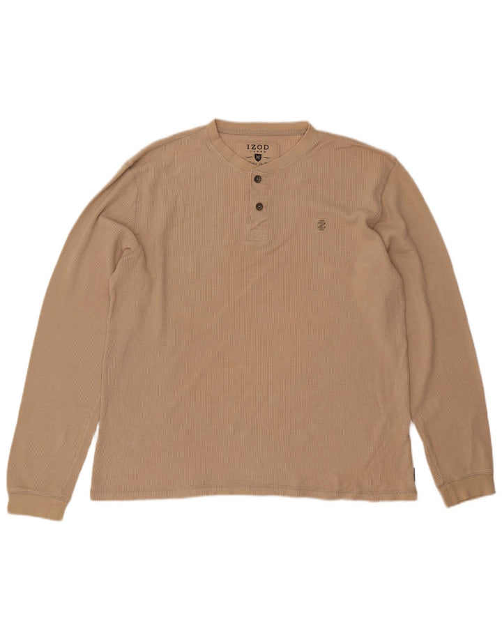 IZOD Herren-Top, langärmelig, mittelbeige Baumwolle