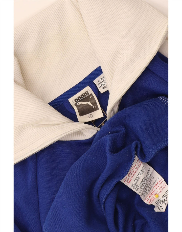 Puma Herren-Trainingsanzug mit grafischem Oberteil, klein, blau, Farbblock-Polyester