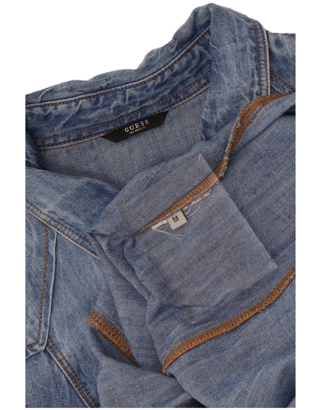GUESS Damen Jeanshemd UK 14 Mittelblau geblümt