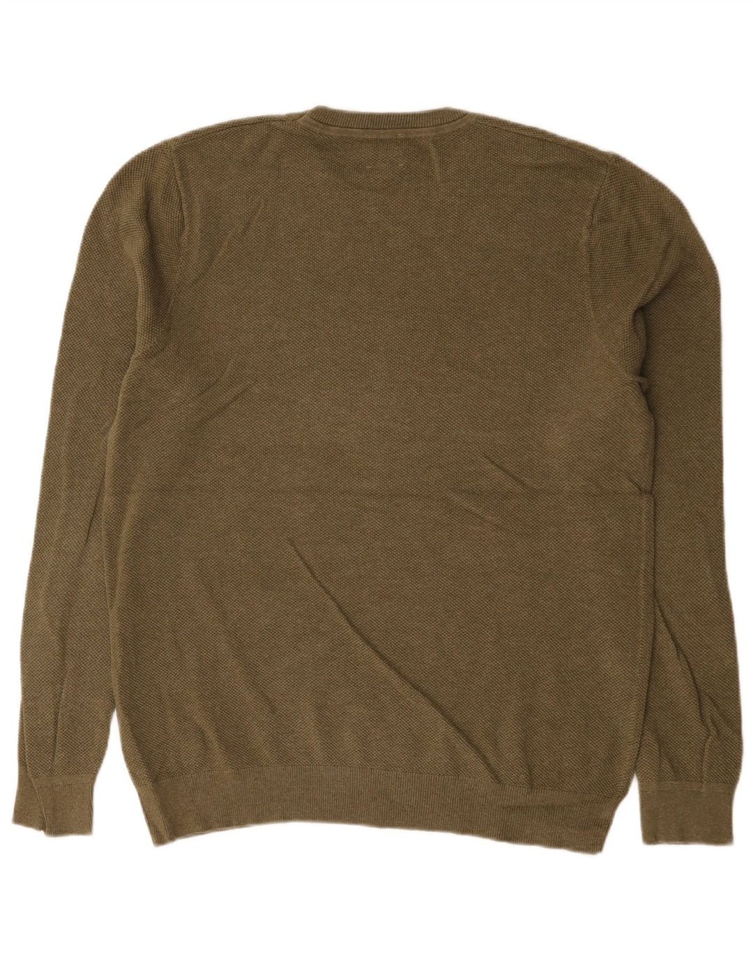 John Lewis Herren-Pullover mit Rundhalsausschnitt, groß, Khaki, Baumwolle