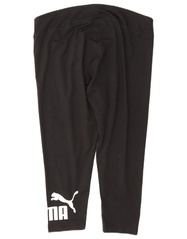 Puma Womens Graphic Capri Leggings UK 18 XL Schwarz Baumwolle