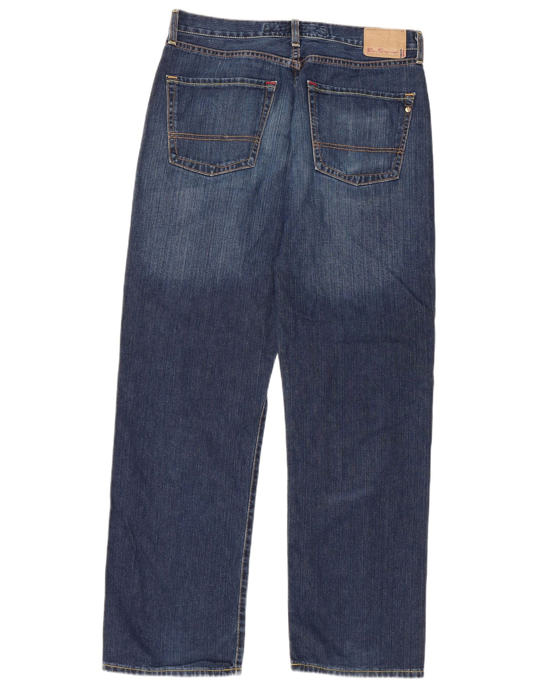 Ben Sherman Herren Straight Jeans W34 L32 Blaue Baumwolle