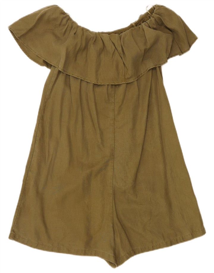 Zara Damen Off Shoulder Playsuit UK 6 XS Khaki