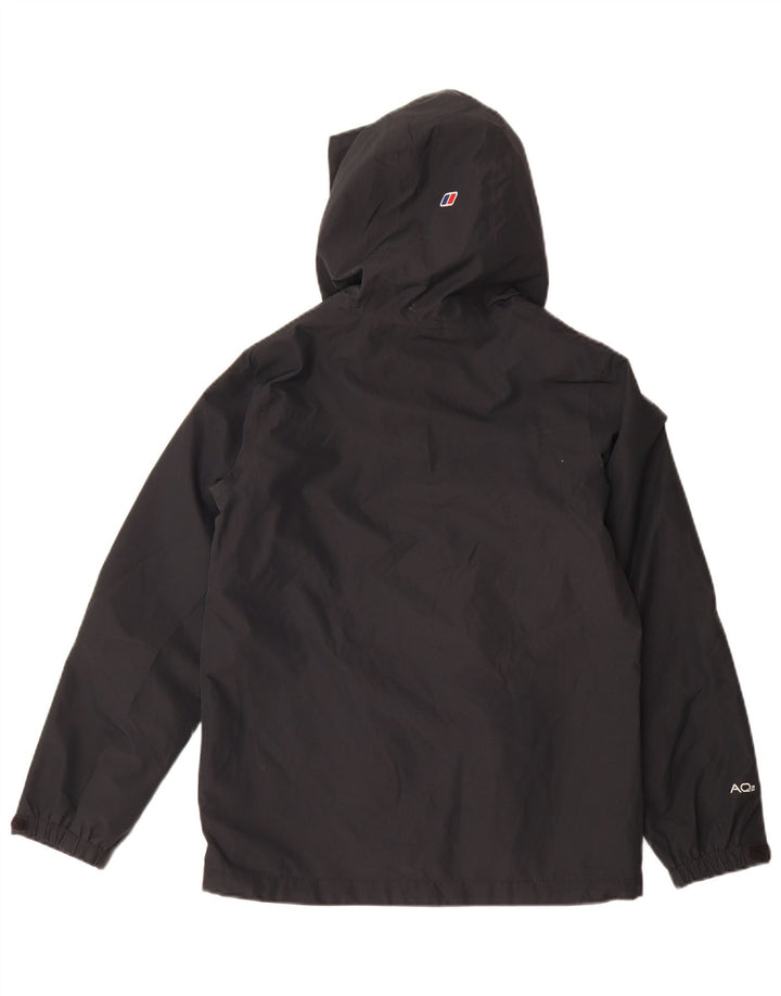 Berghaus Jungen-Windbreakerjacke mit Kapuze, 11–12 Jahre, schwarzes Polyester