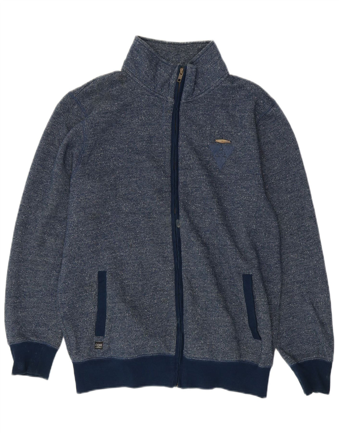 Jack & Jones Herren-Trainingsanzugoberteil, große marineblaue gesprenkelte Baumwolle