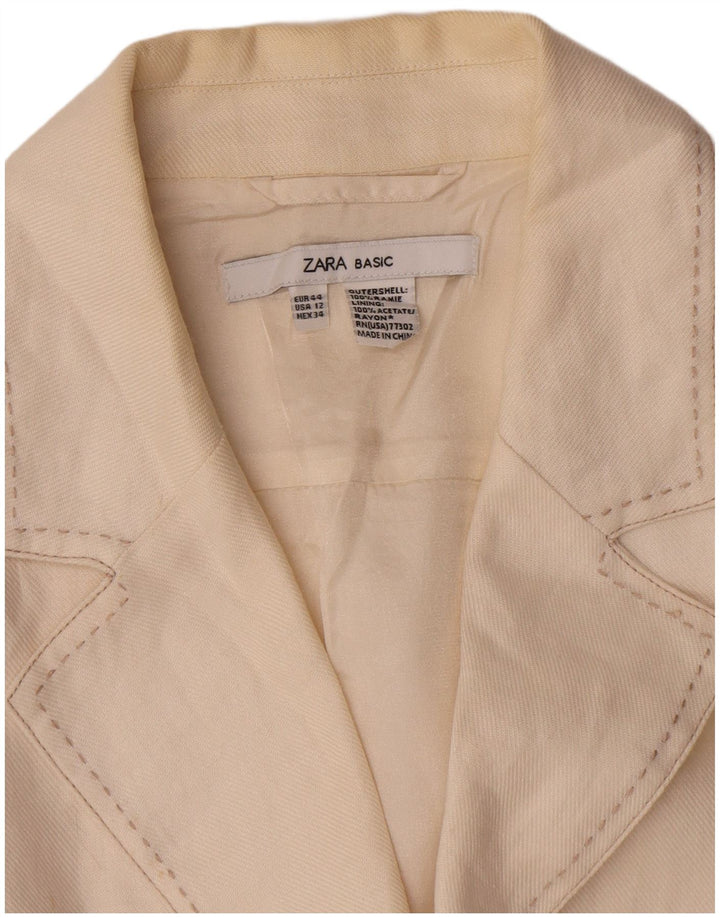 Zara Damen 2-Knopf-Blazerjacke EU 44 XL Off White Acetate