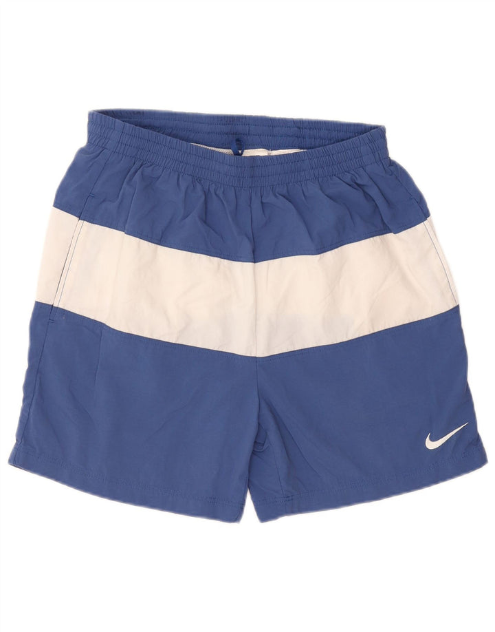 Nike Herren-Badeshorts mit Grafik, mittelblaues Colourblock-Nylon